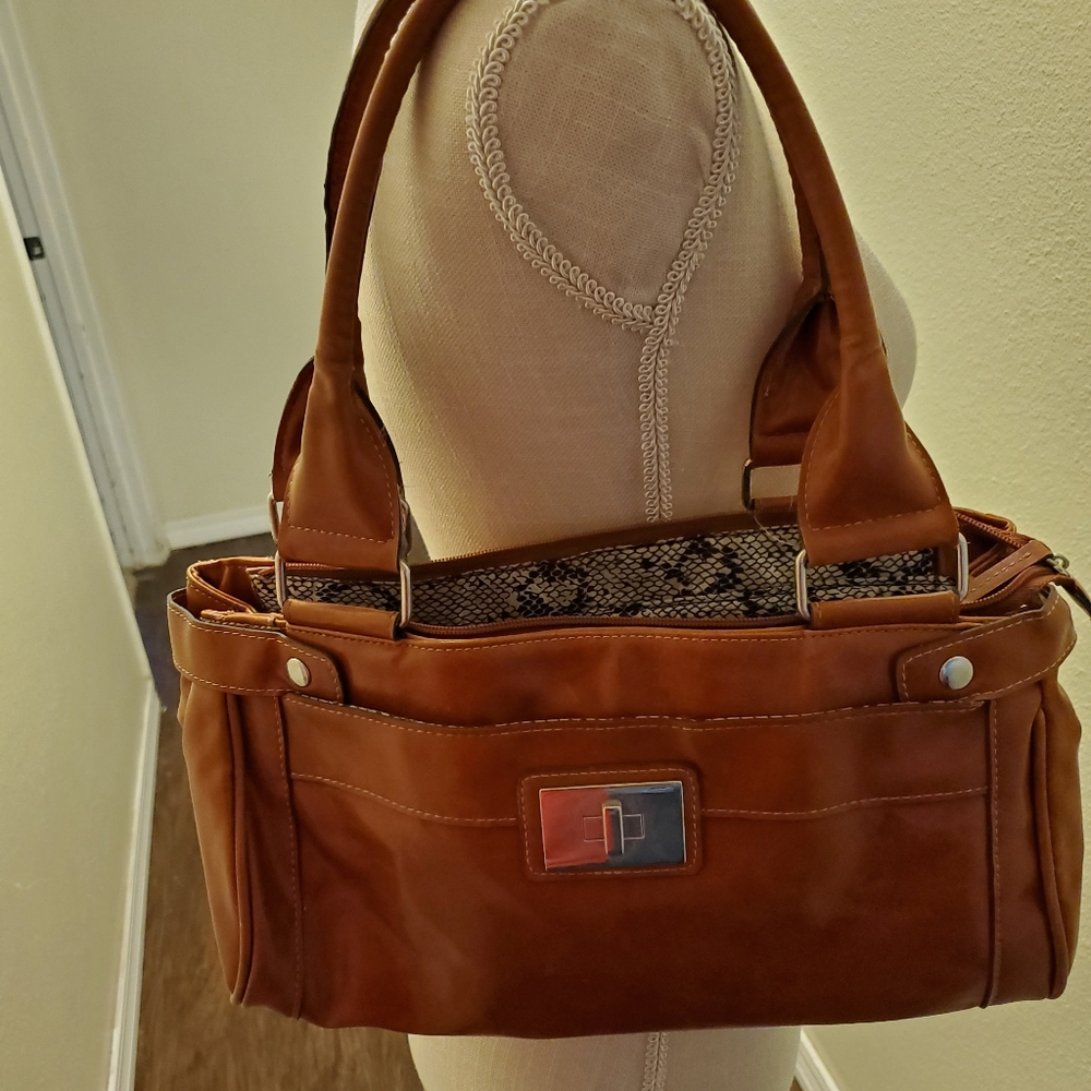 Brown Faux Leather Purse
